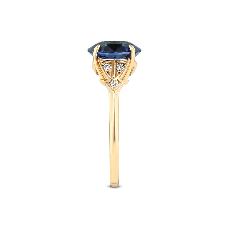Ceylon sapphire and diamond ring in 18k rose gold