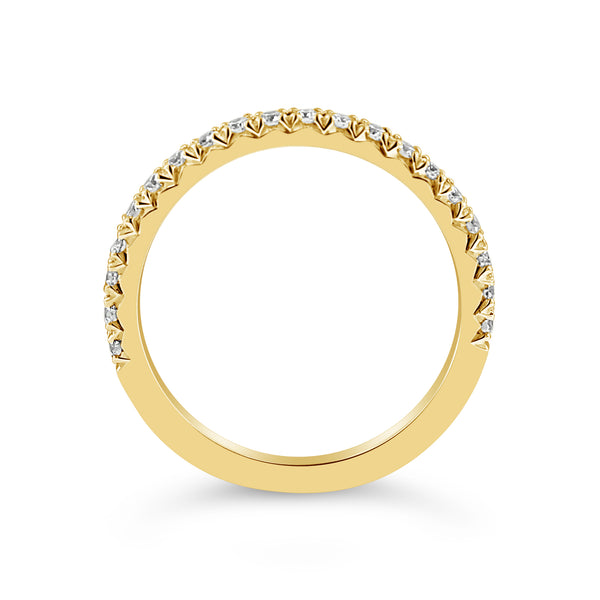 FRENCH PAVÈ HALF BAND DIAMOND RING in 18K YELLOW GOLD