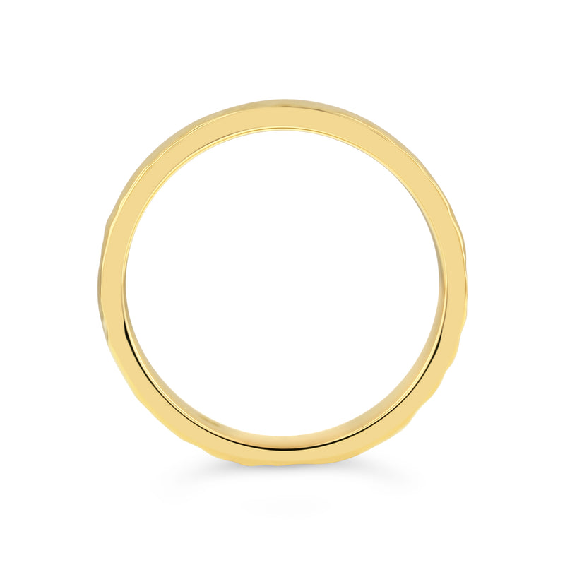 HAMMERED FINISH RING IN 18K YELLOW GOLD