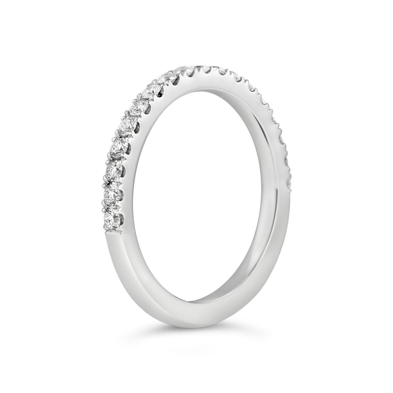 CUT CLAW HALF BAND DIAMOND RING in 18K WHITE GOLD