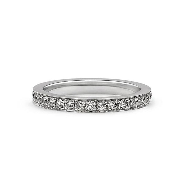PAVE HALF BAND IN 18K WHITE GOLD 2.40MM