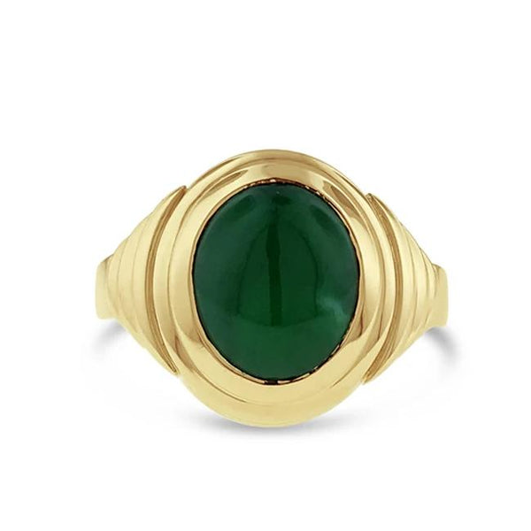 Jade ring in 18k yellow gold