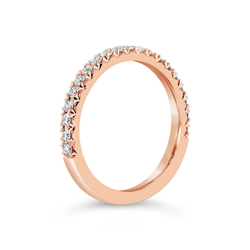 FRENCH PAVÈ HALF BAND DIAMOND RING in 18K Rose GOLD