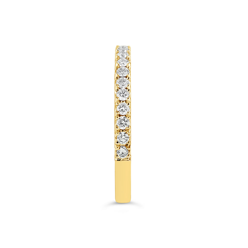 FRENCH PAVÈ HALF BAND DIAMOND RING in 18K YELLOW GOLD