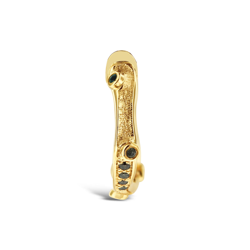 Tourmaline and diamond earring in 9ct yellow gold