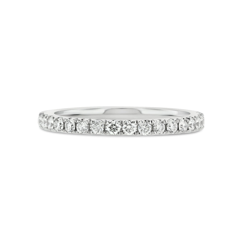 CUT CLAW HALF BAND DIAMOND RING in 18K WHITE GOLD