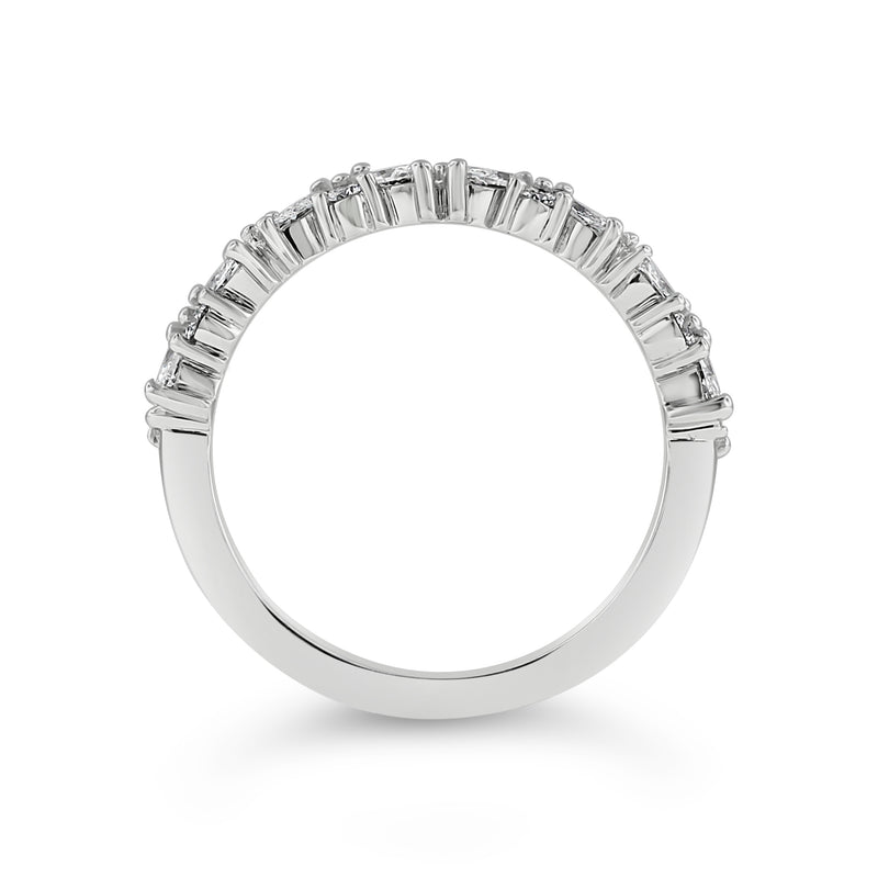 MARQUISE AND ROUND DIAMOND RING IN 18K WHITE GOLD